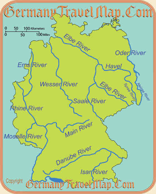 Germany Rivers Map